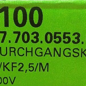 37.703.0553.0 DIN Rail Mount Block 2 Positions, 4mm²weland 99 piecs box