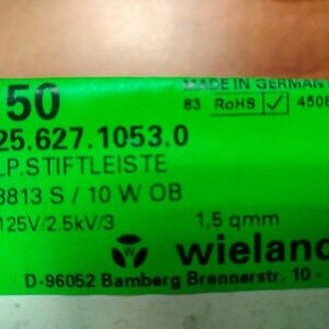 25.627.1053.0 Wieland Electric Conn Wire to Board HDR 10 POS 3.81mm Solder RA