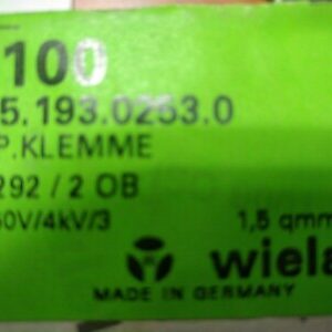 25.193.0253.0 Wieland Electric Conn Cage Clamp Terminal Block Box of 100 pieces