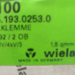 25.193.0253.0 Wieland Electric Conn Cage Clamp Terminal Block box of 100 pieces