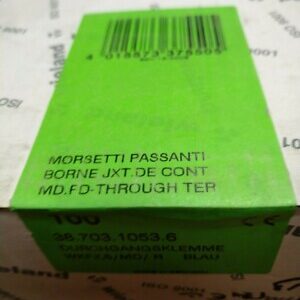 38.703.1053.6 Wieland Electric Conn Feed-Through Terminal Block 4 POS DIN Rail .