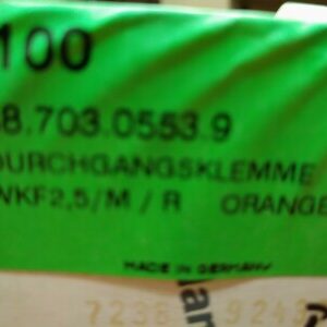 38.703.0553.9 Wieland Electric Conn Feed-Through Terminal Block 2 POS DIN Rail