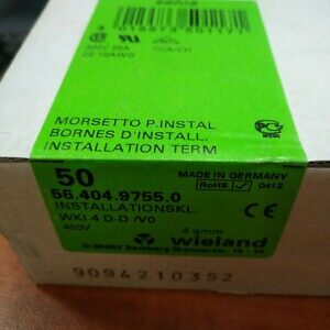 56.404.9755.0 Wieland Electric Conn Terminal Block F 4 POS Screw T DIN Rail 24A