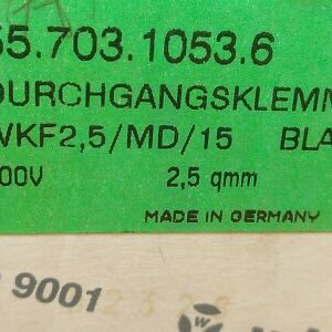 Wieland FEED-THROUGH TERMINAL WKF2,5/MD/15 BLAU Articlenr. 55.703.1053.6