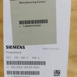 Siemens 6SL3351-1AE36-1BA1 Mfr. Part #: 6SL3351-1AE36-1BA1