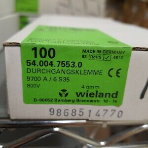 54.004.7553.0 Wielan box 100 pcs Modular Terminal Block, 30A, 6mm2