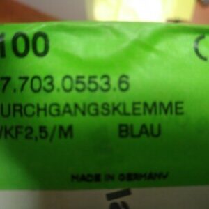 Wieland Electric FEED-THROUGH TERMINAL WKF2,5/M BLAU Art.No. 37.703.0553.6