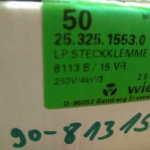 PCB CONNECTOR 8113 B / 15 VR 25.325.1553.0 Wieland