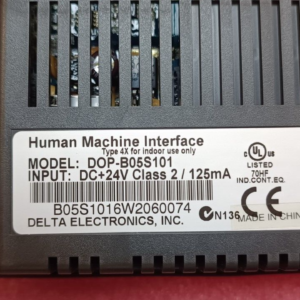 Delta HMI Panel DOP-B05S101 24VDC 125mA Used