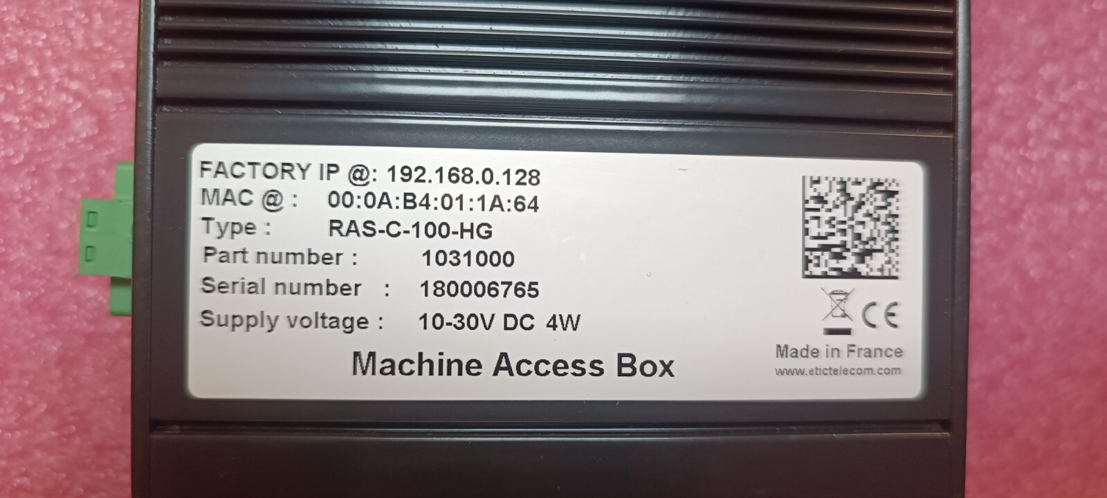 RAS-C-100-HG Machine Access Box etic telecom + antenna - Image 2