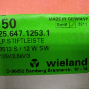 Wieland 25.647.1253.1 PCB PIN HEADER 8513 S / 12 W SW