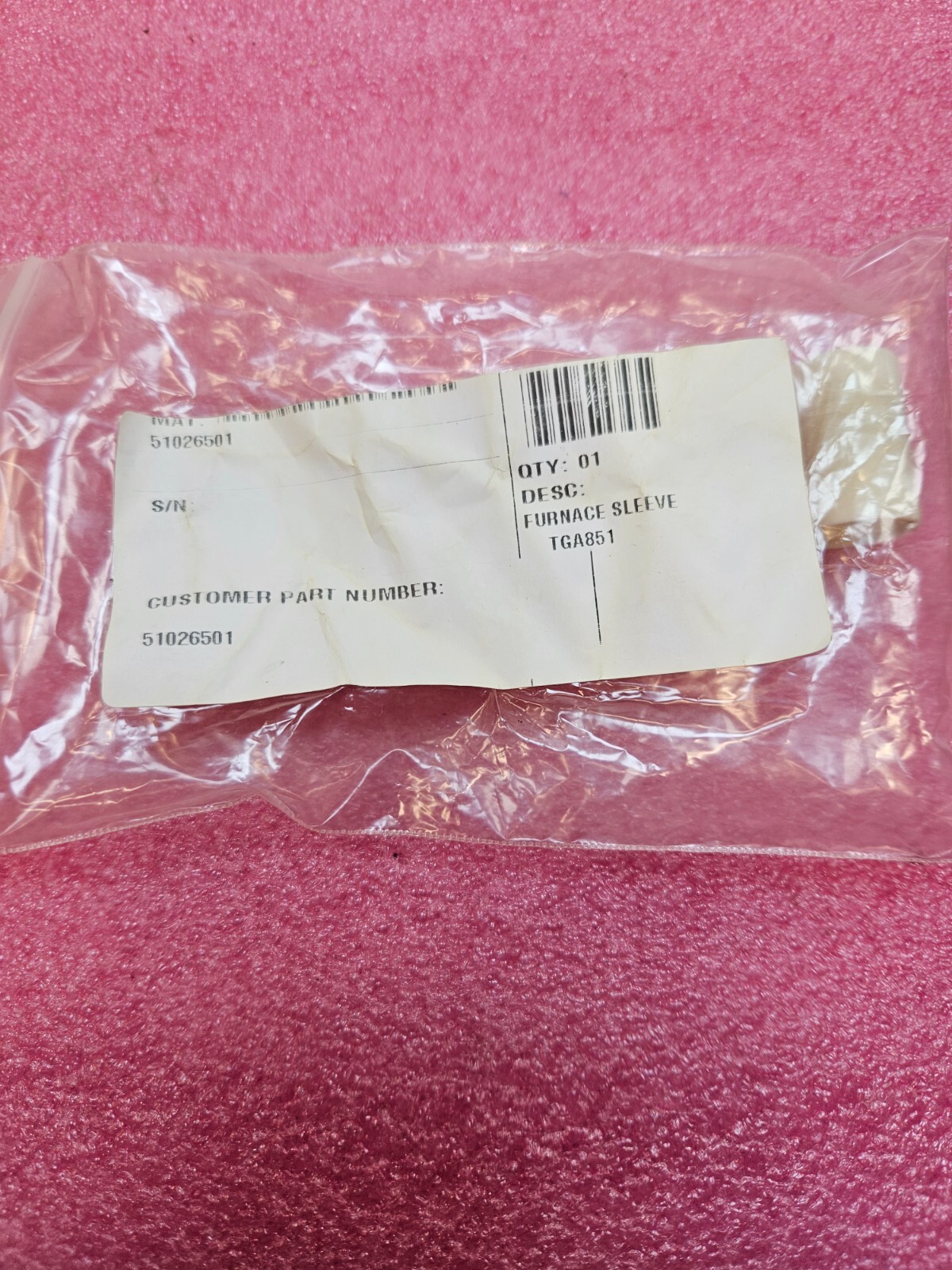 METTLER TOLEDO 51026501 FURNACE SLEEVE
