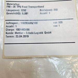 METTLER TOLEDO 24250069 Transportbelt FNI-2E/E2-1UO-U2