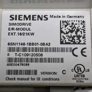 Siemens 6SN1146-1BB01-0BA2 Simodrive E/R-MODUL EXT 16/21KW VERSION C