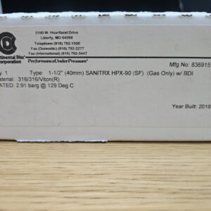 Sanitary rupture disc from Continental Disc Corporation, model 1-1/2" 8369157A