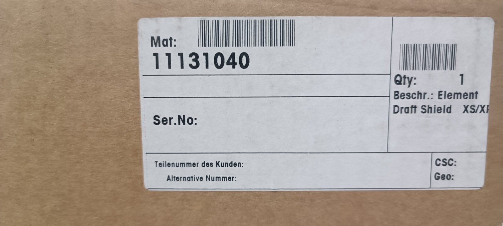 METTLER TOLEDO 11131040 Draft Shield Element XS XP Prec
