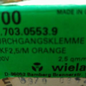 Wieland 37.703.0553.9 - FEED-THROUGH TERM WKF2,5/M ORANGE