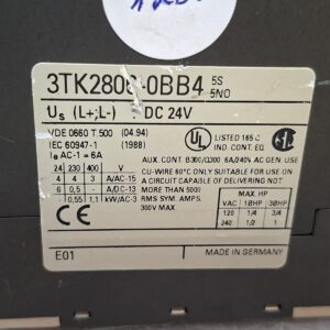 SIEMENS 3TK2806, SAFETY RELAY 3TK2806-0BB4, 24VDC